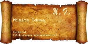 Misics Iduna névjegykártya